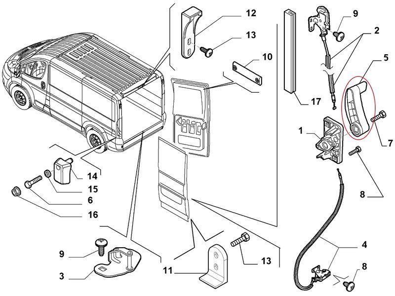 Дръжка за отваряне на багажник FIAT DUCATO, CITROEN JUMPER,BOXER