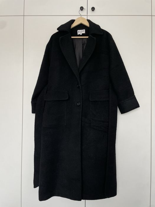 Brushed Wool Blend Belted Coat size 34 XS палто шлифер