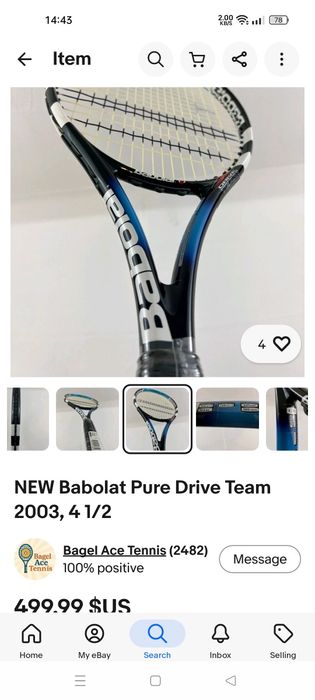 Racheta tenis Babolat pure drive team 2003!