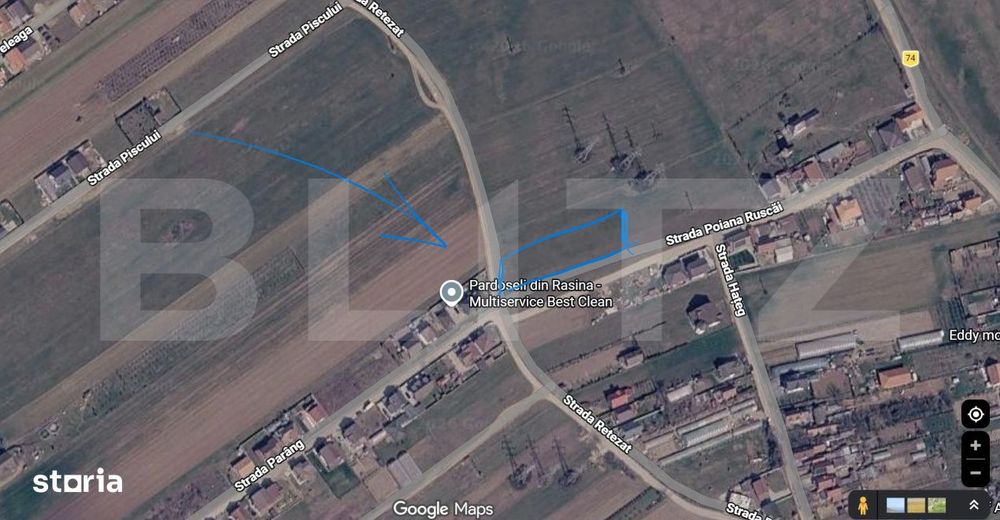 Teren intravilan 1500 mp, 2 fronturi, utilitati, zona Barabant