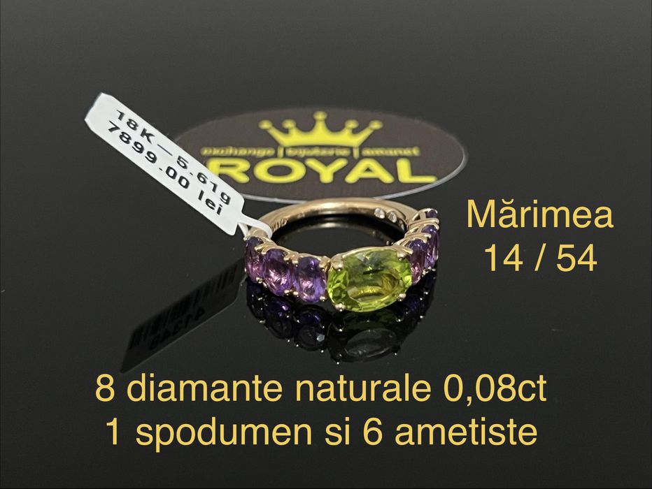Bijuteria Royal CB : Inel dama aur 18K cu diamante naturale, 5.61 gr