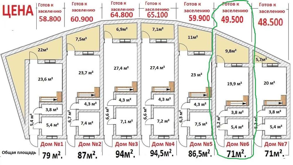 Продаются НОВЫЙ 3х к. дом НА ЗЕМЛЕ. 71 кв.м. ДЕШЕВЛЕ КВАРТИРЫ. Сергели