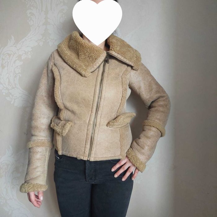 Cojoc scurt/Geaca dama -100% piele si blana naturala -marimea S/M