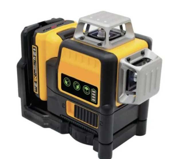 Строителен лазер KraftRoyal Жълт с 360° въртене, 16 зелени линии