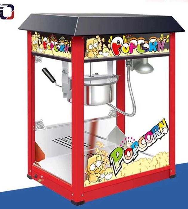 Aparat electric pentru popcorn, 1.44 kW, roșu-argintiu, capac negru