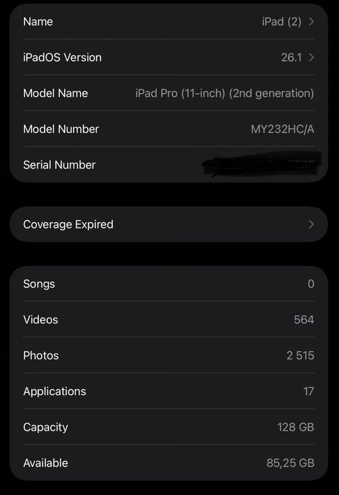 Ipad Pro 11” / 2nd gen / 128gb / 2020