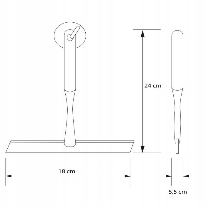 Racleta pentru geam cabina de dus, cu maner din inox, negru, Sepio