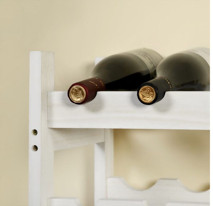 Suport lemn/ Raft alb pentru 20 sticle Vin Șampanie