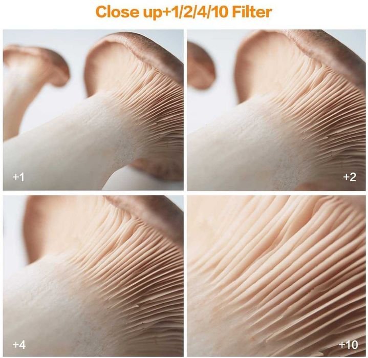 Комплект 4 макро лещи Rise(UK) +1 +2 +4 +10 за 52mm 55mm 58mm 67mm