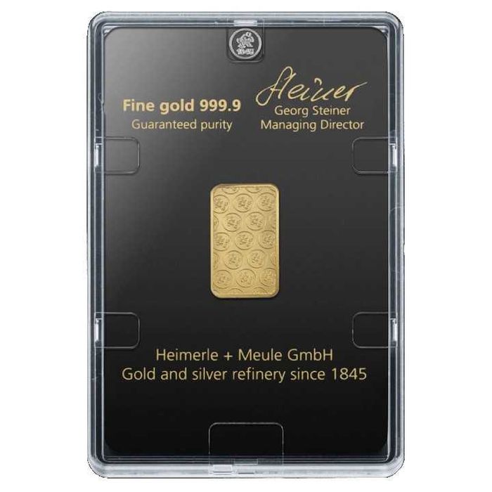 Lingou Aur 999/1000 Heimerle Meule Germania 24K  5gr Nou sigilat