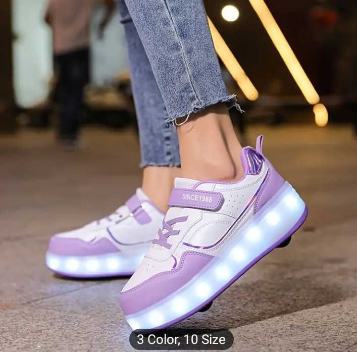 Светещи ролер обувки, детски маратонки с колелца, обувки с колела- НОВ