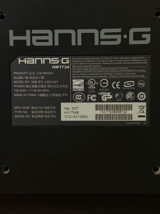 Monitor 17” Hanns-G