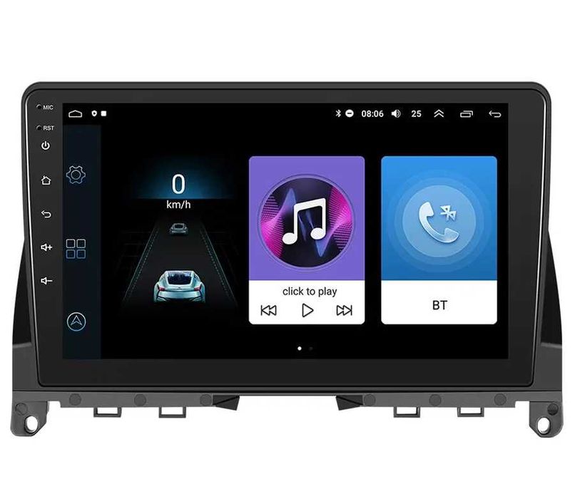 Мултимедия за Mercedes, C Class, W204, плеър с Екран, 9” Android, Навигация, C W204, двоен дин, Carplay, Waze, Андроид Auto
