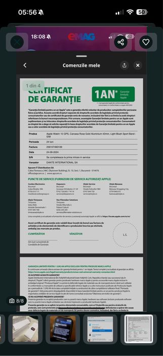 Ceas Apple Watch seria 10 42 Rose gold