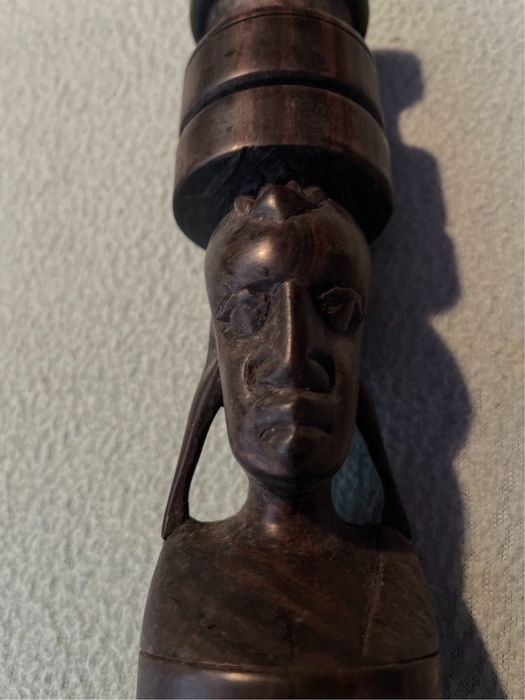Statuetă din lemn - bust - origine africană/ tribală