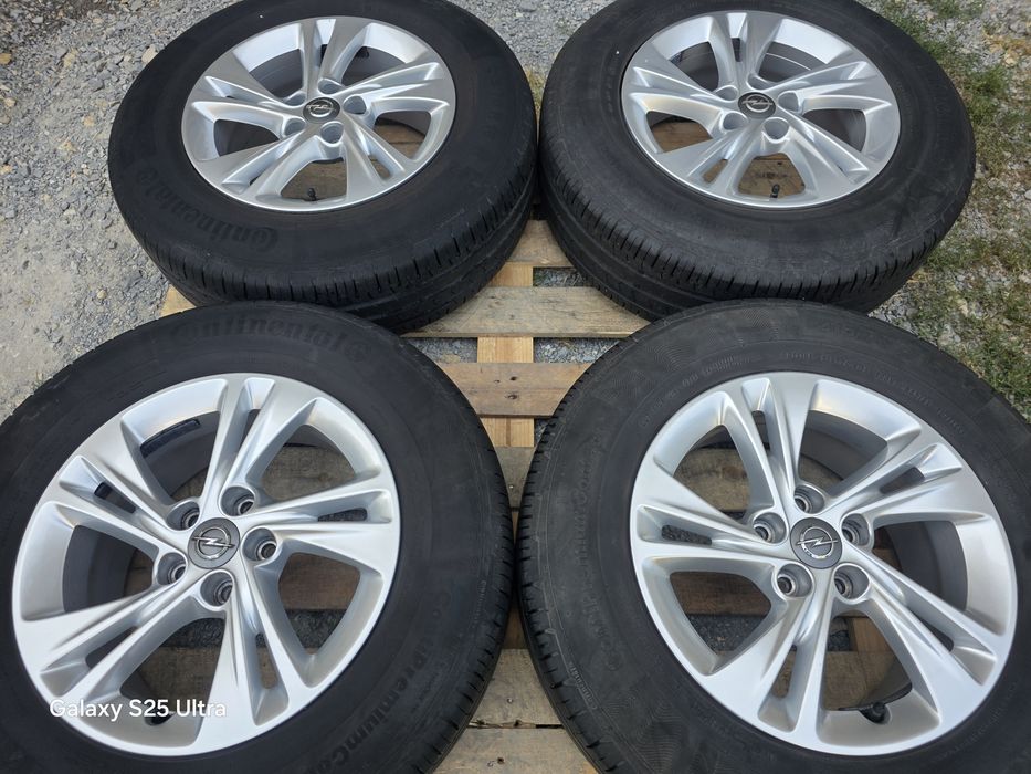 Лети джанти 16ки 5х108 Opel, Peugeot + летни гуми 215/70/16 Continental