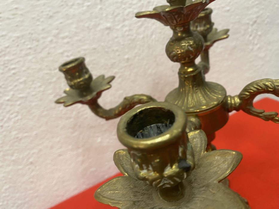 Стар бароков свещник от месинг