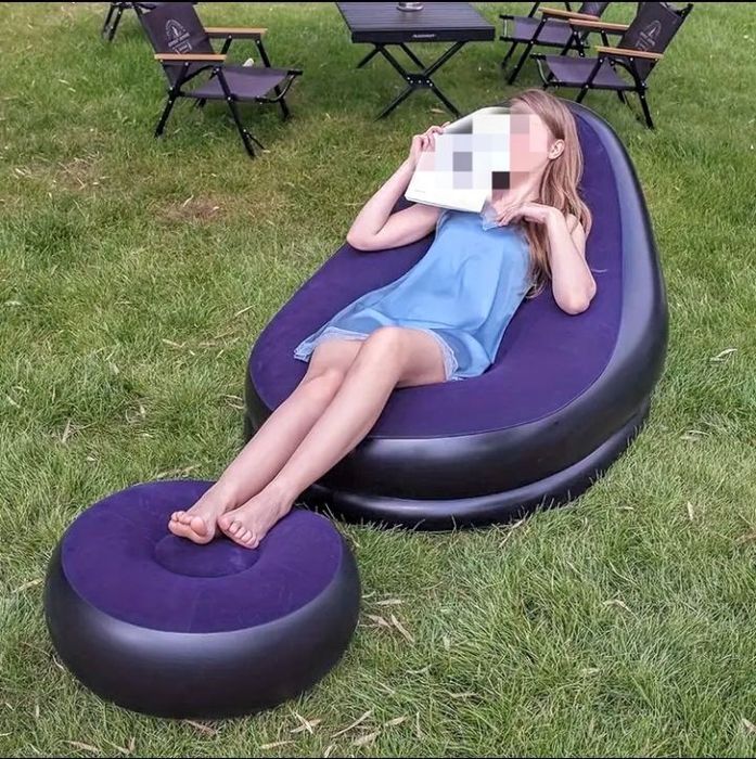 Надуваеми фотьойл с табуретка