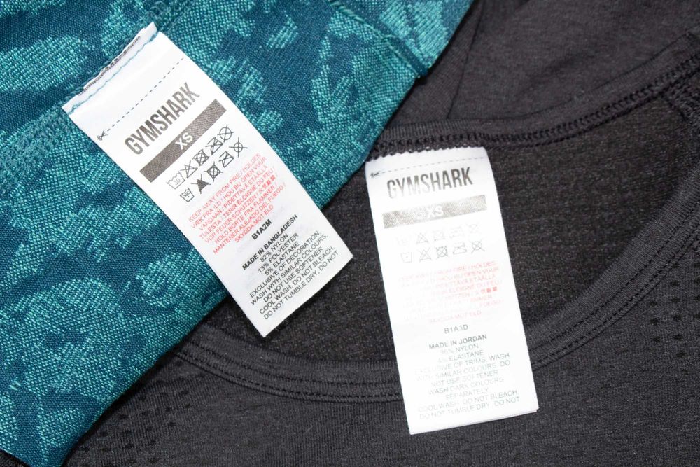 Gymshark дамски комплект кроп топ тъмно сив + клин за фитнес XS