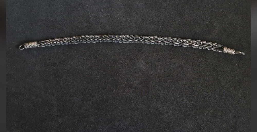Bratara argint din fir de argint kazaz oxidat model traditional Trabzon, Turcia