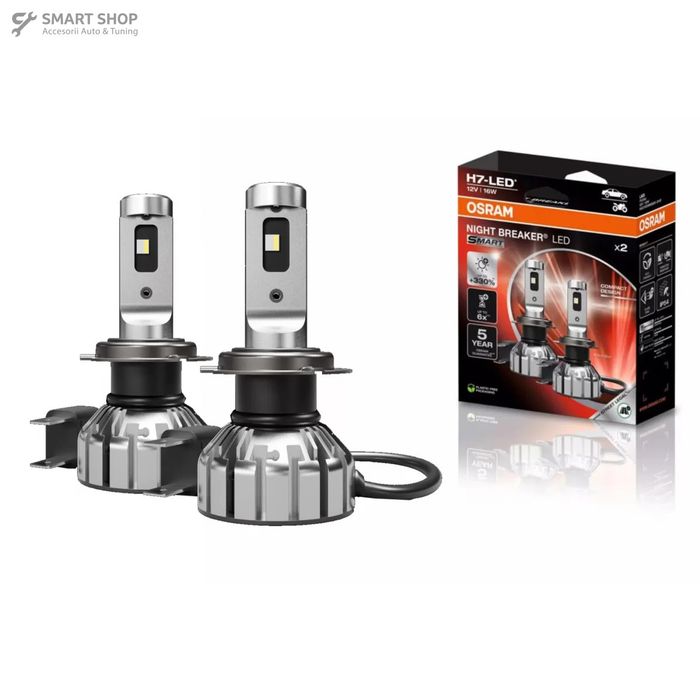 OSRAM NIGHT BREAKER H7 LED SMART 64210DWNBSM-2HB Set 2 Becuri Auto Moto Omologare RAR