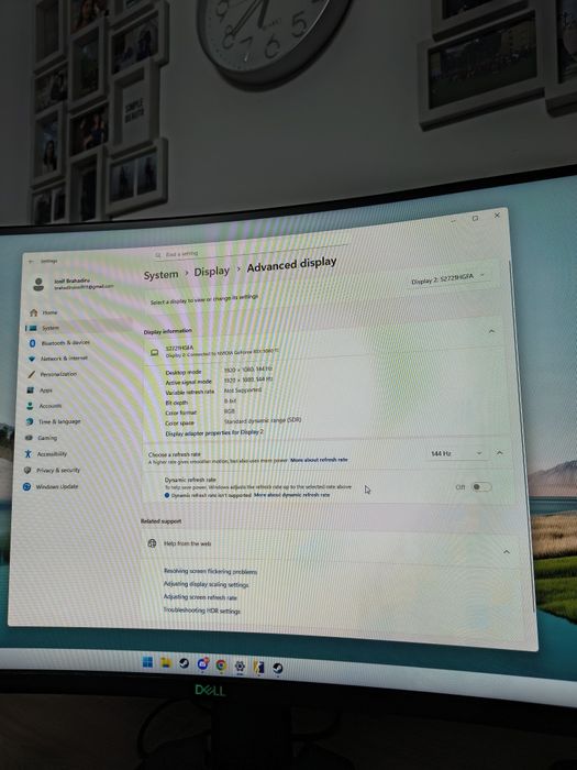 Monitor Dell 27 144Hz 1Ms fHd