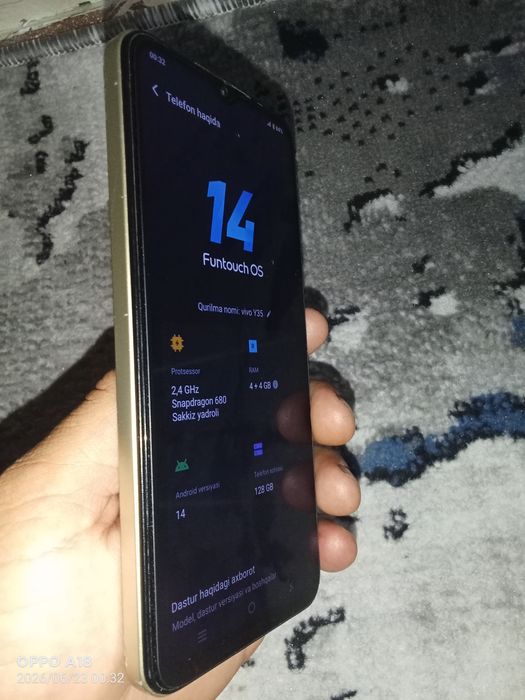 VIVO Y35 14FUNTOUCH OS Android versiyasi 14