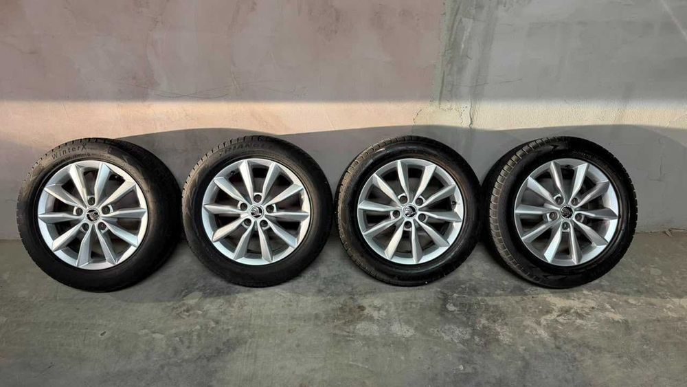 Set 4 Jante Aliaj 5x112 205 55 16 R16 Skoda 5E0601025BA 6,5x16H2 ET46