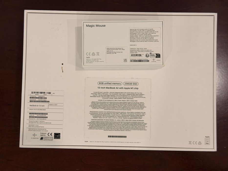 Macbook Air M1 13” 256Gb + Magic Mouse - Black