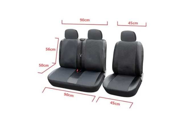 Huse scaune imitatie piele cu mat textil 2+1 ptr autoutilitare