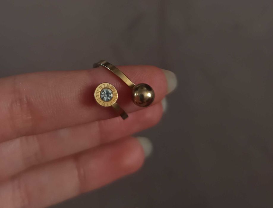 inel titan suflat cu aur