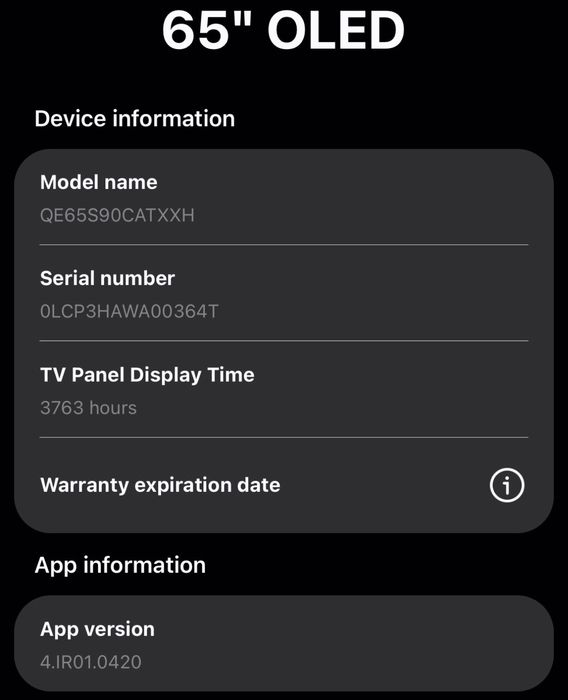 Samsung 65S90C 65” OLED 4K – garanție + stare excelenta