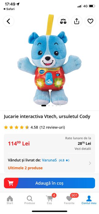 Ursulețul Cody nou fără cutie