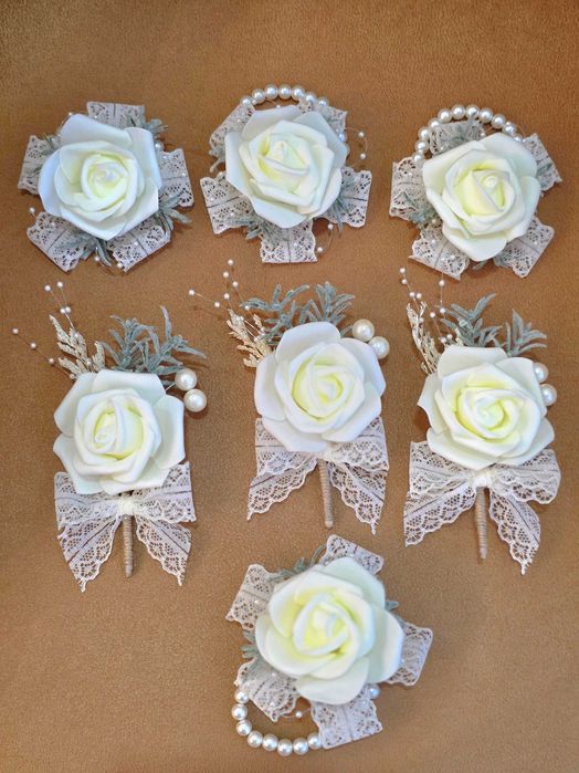 Сватбени бутониери и гривни