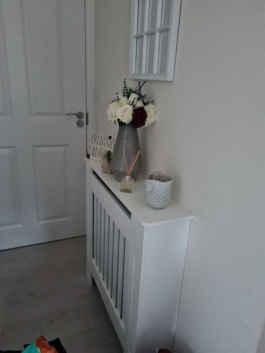 Panou decorativ- Mască calorifer, lemn MDF alb lucios  S.