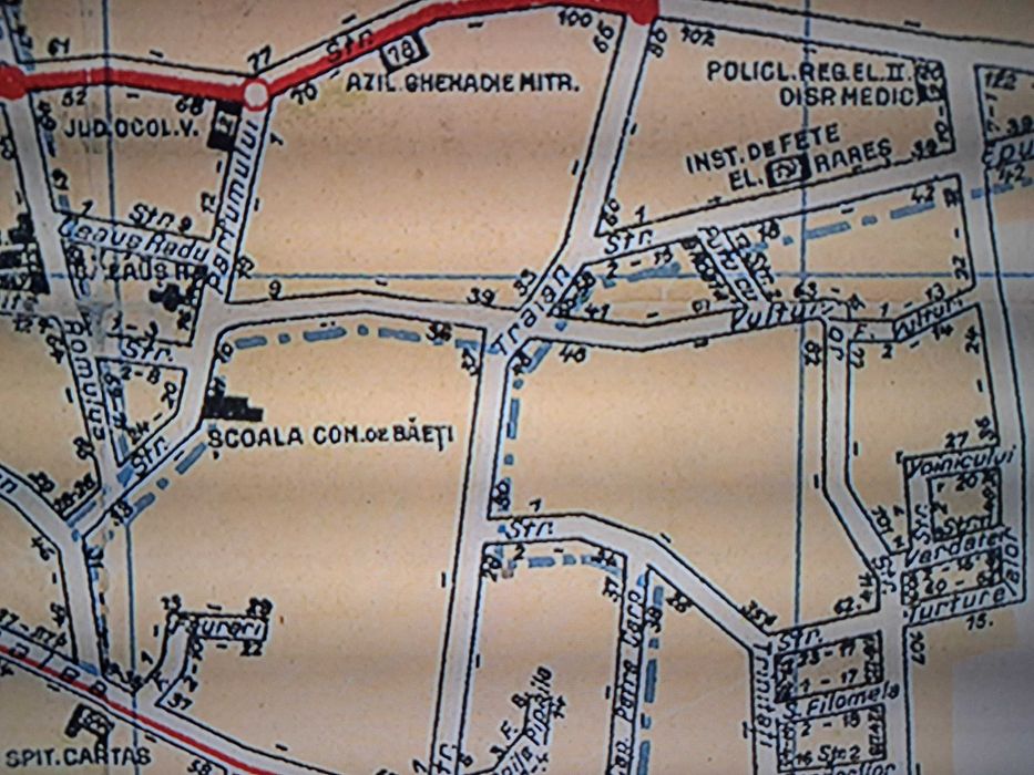 Harta rara,Planul Bucurestiului 1921,originala