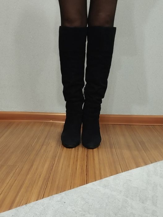 Сапоги зимние замшевые