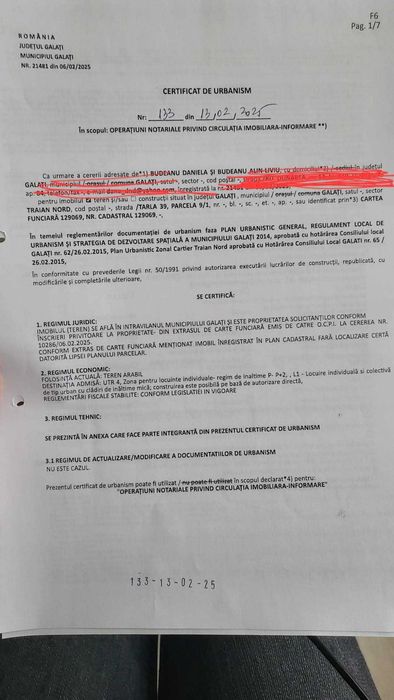 Vand teren Arcasilor