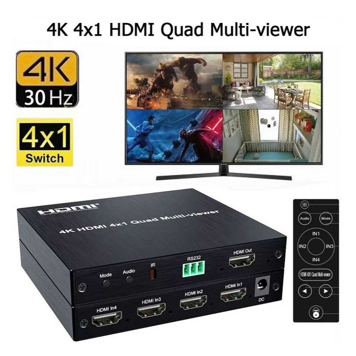 Переключатель HDMI - HDSW 4x1MV (1080P, Multi Viewer)