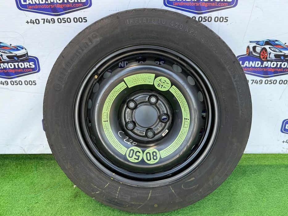 ROATĂ REZERVĂ 5*112  T 125/90 R 16 / DOT 1012 / MERCEDES BENZ C220 CDI 2011 2.1 DIESEL C-Class W204 SEDAN 2007-2015