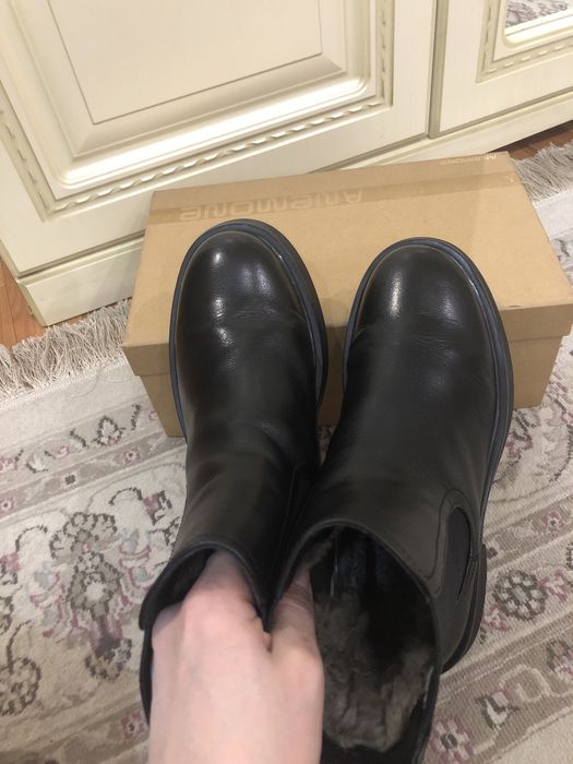 Зимние челси кожанные