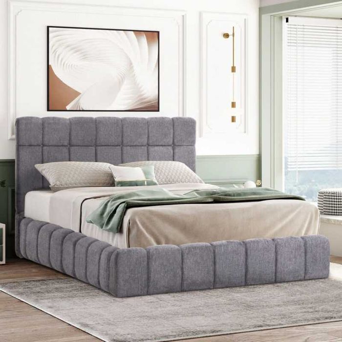 Легло, HM21168, Сив, Текстил, 160х200см.