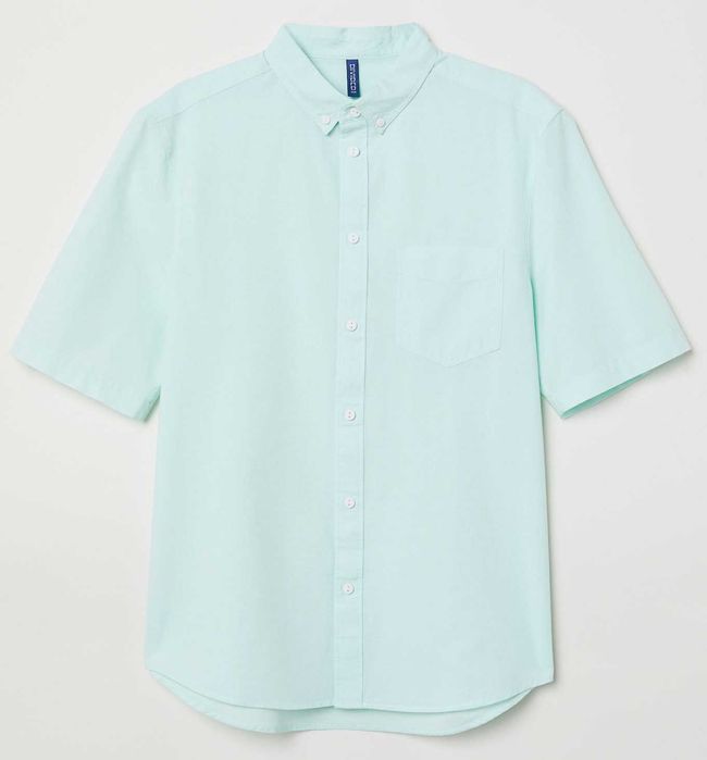 H&M 6 camasi maneca scurta 100% bumbac mar.M, talie=105, noi, eticheta