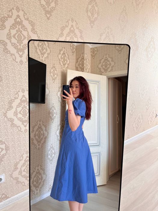 Платье рукава-фонарики