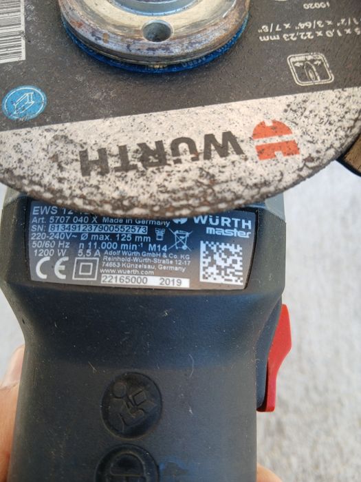 Ъглошлайф Wurth 1200вата