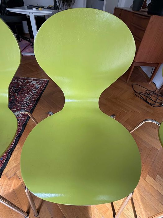 4× стола Danerka Rondo – Lime, хромирани крака – много добро състояние