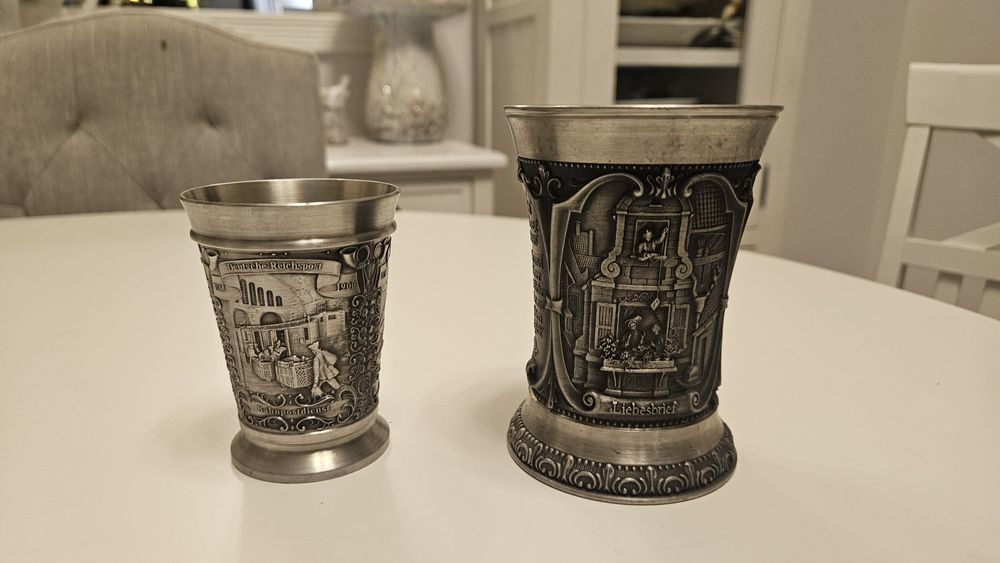 Ser pahare și farfurie zinc