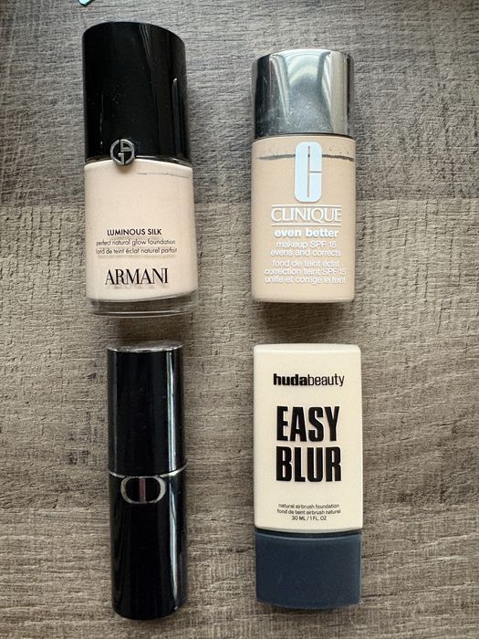 Фон дьо тени Armani, Dior, Clinique, huda