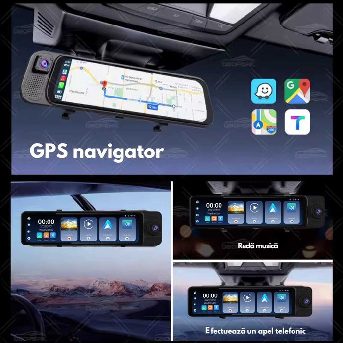 Camera de bord Auto tip Oglinda,Navigatie Auto Carplay si Android auto