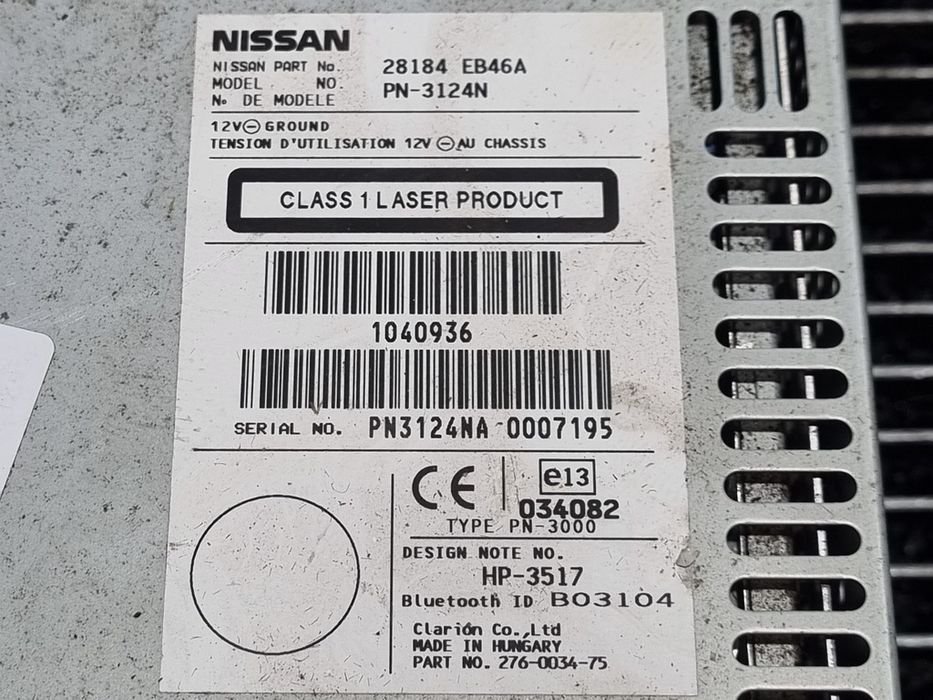 Cd player Nissan Pathfinder 2004 - 2010 (1558) 28184EB46A Garantie